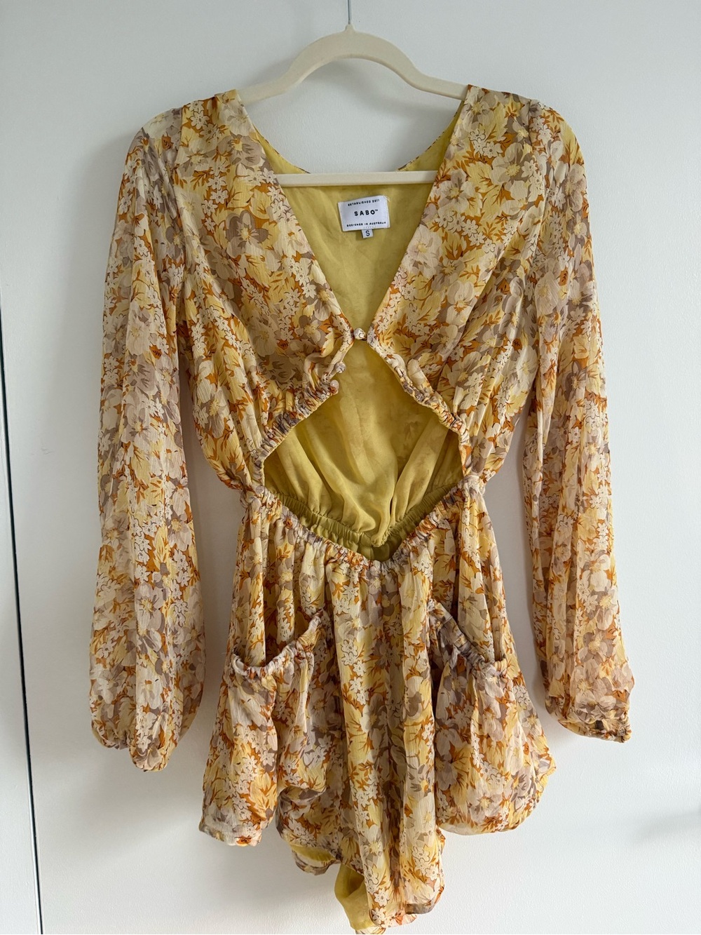 Sabo Skirt Yellow Floral Long Sleeve Romper